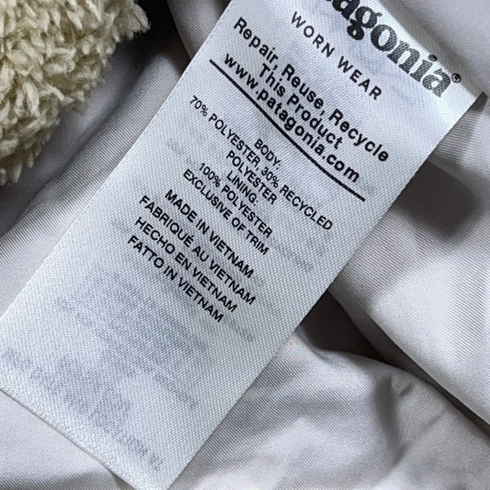 Patagonia Vest Women Medium Tan Full‎ Zip Sweater Deep Pile Fleece Los Gatos